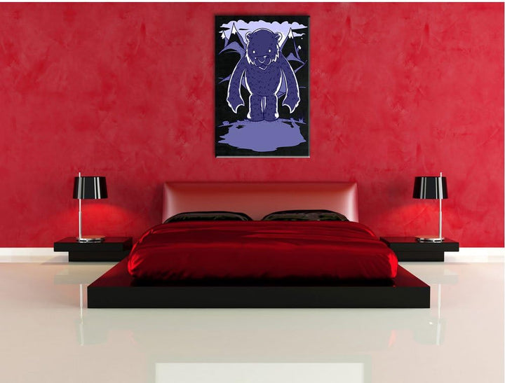 Dark Protective black Bild auf Leinwand, XXL riesige Bilder fertig gerahmt mit Keilrahmen, Kunstdruc