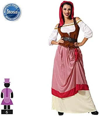 Atosa 12326 - Kostüm Mittelalterliche Magd, Erwachsene, Grösse 46, 46