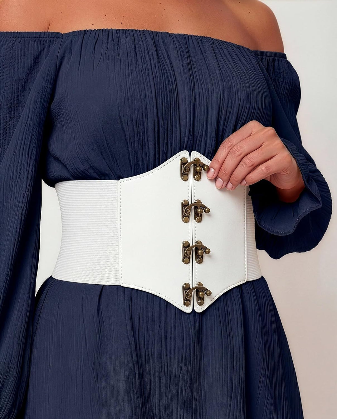 BlackButterfly Piratenkostüm Cosplay Elastisch Halloween Kostüm Taille Nieten Waspie Korsett Gürtel