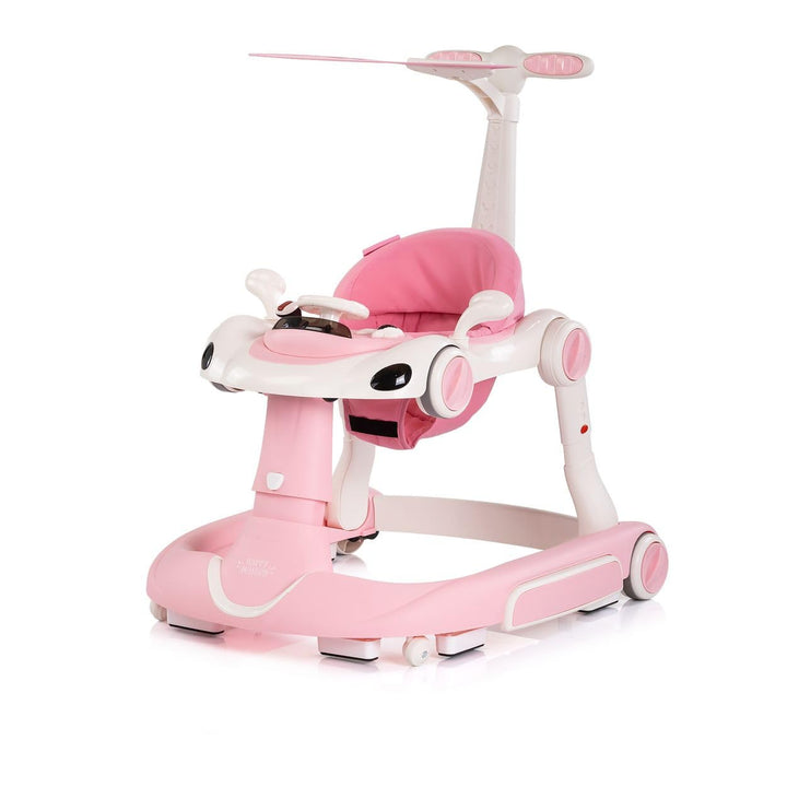 Chipolino Lauflernhilfe Happy Walker 5 in 1 Schaukelfunktion Musik Lichter Räder rosa, rosa