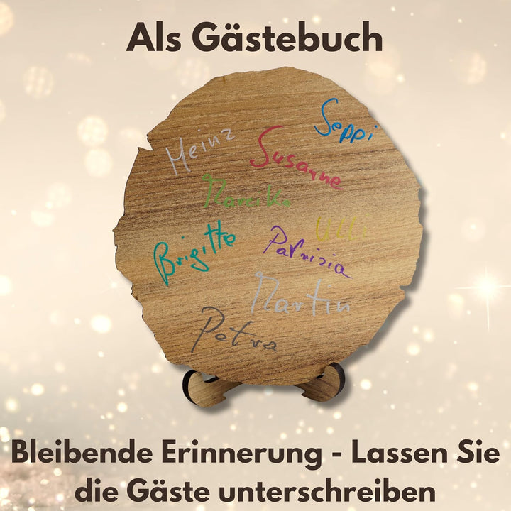 Baumscheibe mit Gravur für 80. Geburtstag – Geburtstags Geschenk aus Holz – Hochwertige Holz Geschen