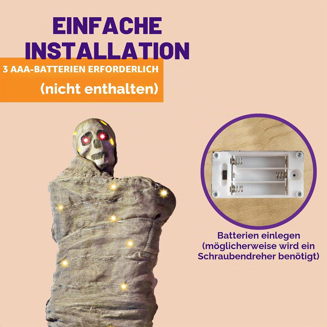 JOYIN 165 cm Halloween Corpse Dekoration, animierte hängende Corpses Requisiten mit Ganzkörperlichte