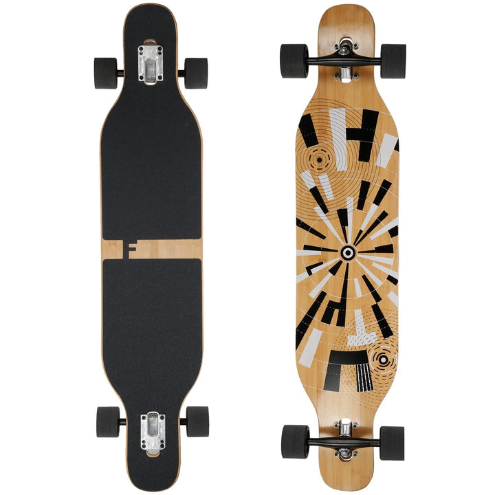 FunTomia Longboard mit 3 Flex Stufen Drop Through Cruiser Komplettboard Mach1 Speed Kugellager T-Too