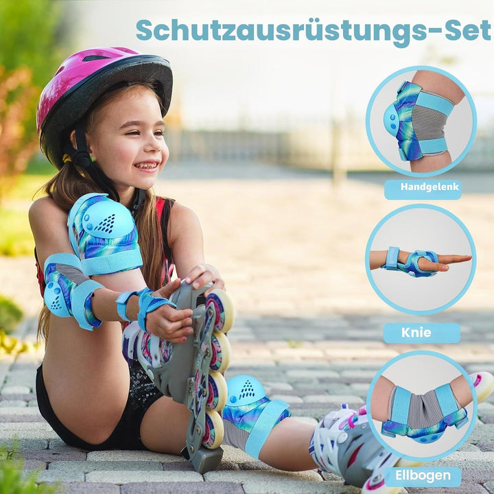 BOSONER Knieschoner Kinder Schoner Inliner Protektoren 6er Set Schützer Inliner Inline Skates Knie U