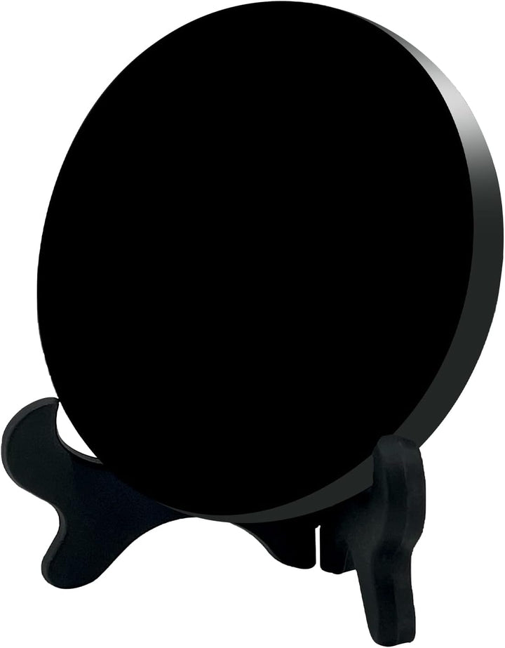 UGZDEA Schwarzer Obsidian Spiegel, Schwarzer Obsidian Wahrsagespiegel Für Heimdekoration-Yoga Medita