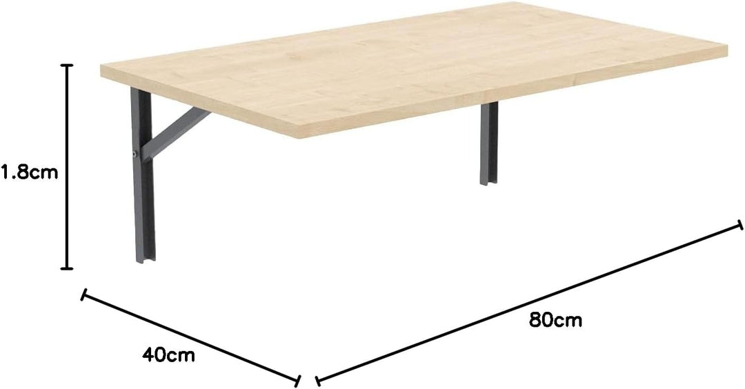 mikon 80x40 | Wandklapptisch Klapptisch Wandtisch Küchentisch Schreibtisch Kindertisch | AHORN 80x40