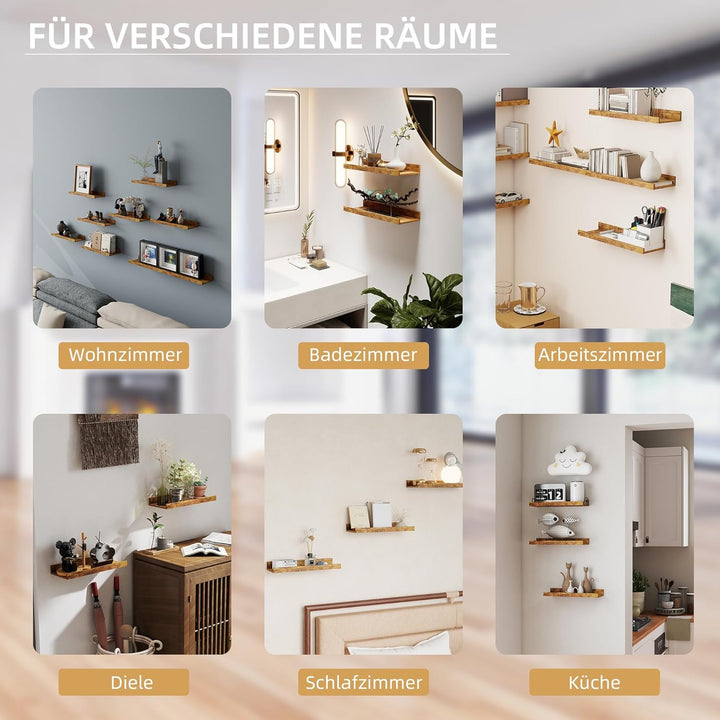 16er Set Wandbrett Kleines Holz Wandregal Schwebend Schmal Regalboden, Regalbrett Wand Regal zum Auf