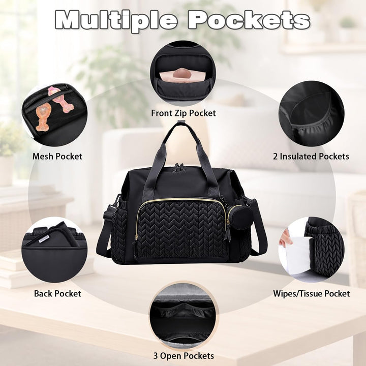 Multifunktionale Wickeltasche Gross, Mommy Bag Schultertasche mit Schnulleretui, Wasserdichte Baby W