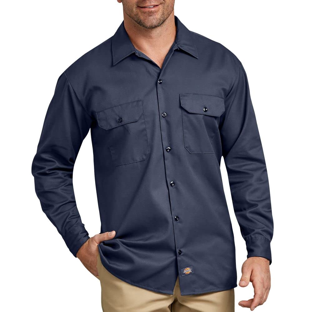 Dickies Herren Langarmshirt Langarm Hemd XL Marineblau, XL Marineblau