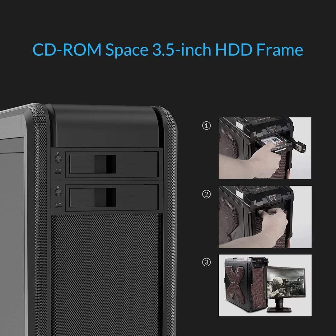 ORICO Wechselrahmen / SATA Mobile Rack | SATA I/II/III HDD Fesplattenrahmen im 5,25" Laufwerksschach