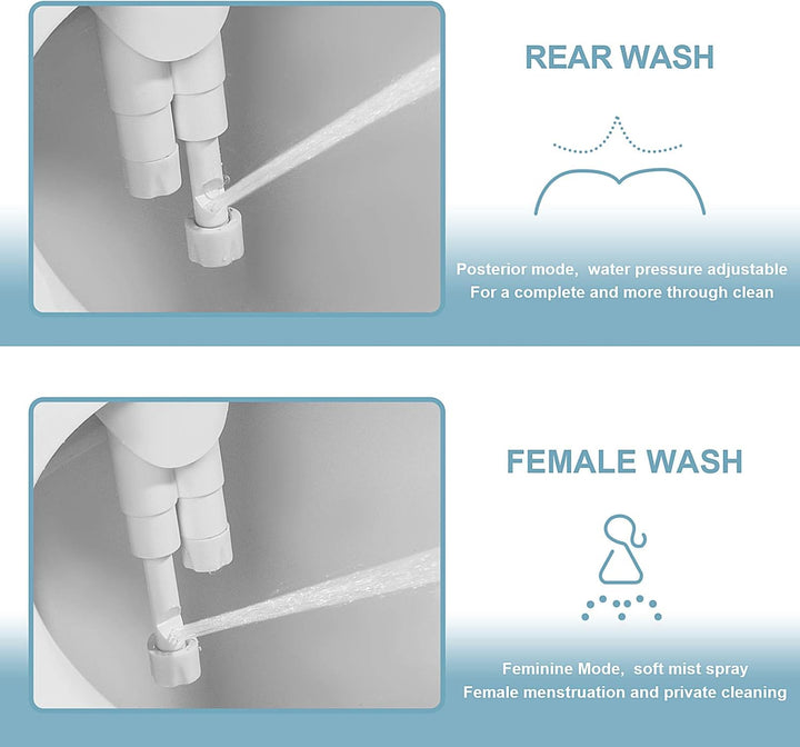 SAMODRA Bidet Einsatz Für Toilette Links,Ultra-Slim Nicht Elektrisch Bidet Aufsatz,Bedienung Links,D