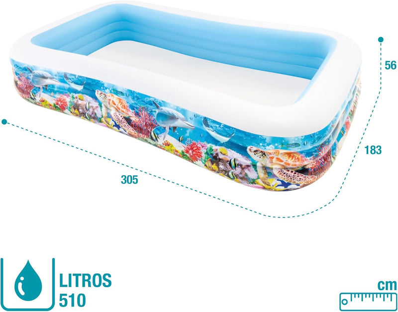 Intex Sealife Swim Center Pool - Kinder Aufstellpool - Planschbecken - 305 x 183 x 56 cm - Für 6+ Ja