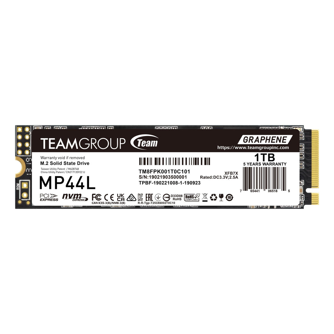 TEAMGROUP MP44L 1TB SLC Cache NVMe 1.4 PCIe Gen 4x4 M.2 2280 Laptop & Desktop SSD (R/W Geschwindigke