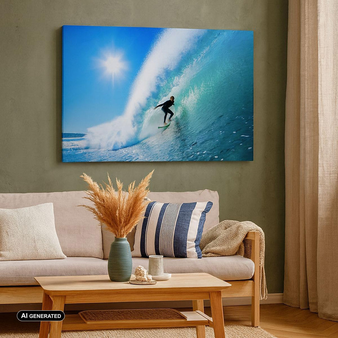 Bilder auf Leinwand 100x70cm Leinwandbild Windsurfing strand ozean spass Gross Wanddeko Bild Schlafz
