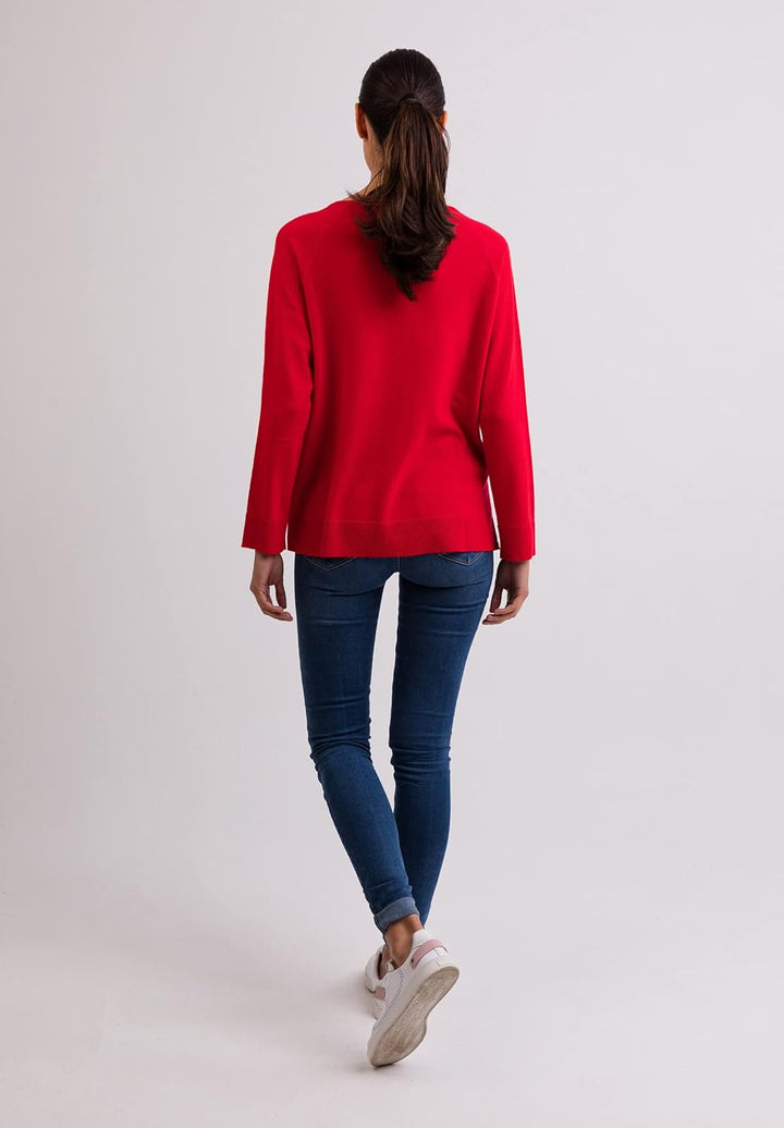 100% Kaschmir Damen Pullover mit geradem Schnitt und Seitenschlitz | Sweater Rundhalsausschnitt 2-fä
