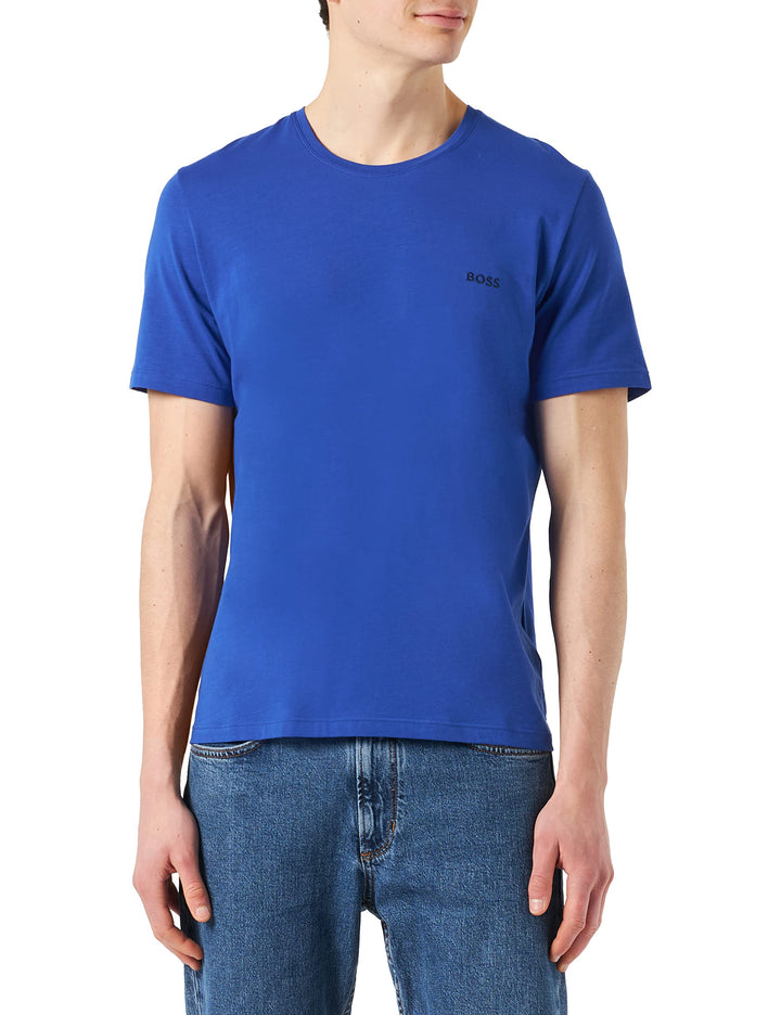 BOSS Herren T-Shirt Crew Neck Shirts Kurzarmshirt Rundhals L Bright Blue433, L Bright Blue433