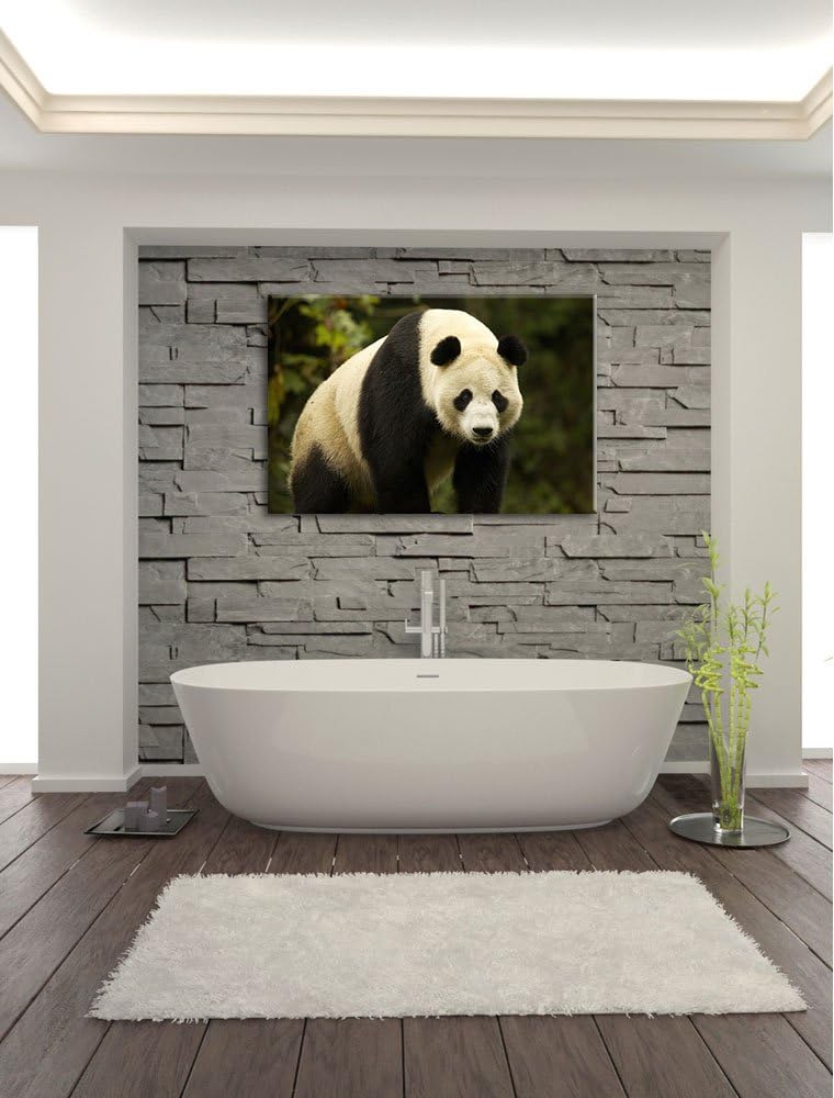 Pixxprint grosser Pandabär Leinwand, XXL riesige Bilder fertig gerahmt mit Keilrahmen, Kunstdruck au