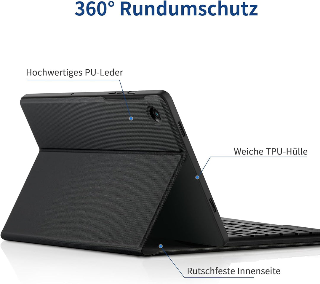 EasyAcc Tastatur Hülle Kompatibel mit Samsung Galaxy Tab А9+ 2023 11 Zoll mit Schutzfolie, [QWERTZ D