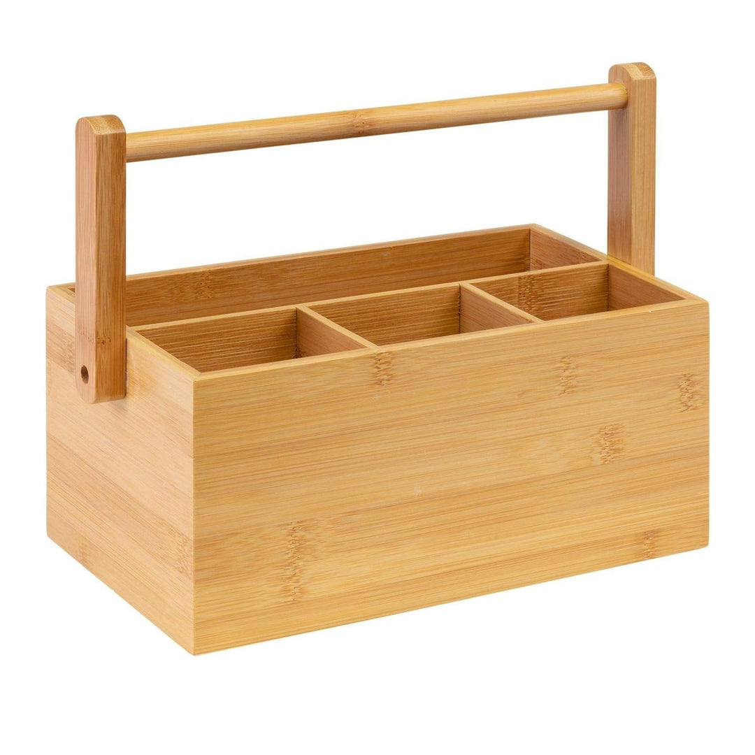 Westmark Küchen-Organizer/Tischbutler, 4 Fächer, mit Tragegriff, Masse: 28 x 15 x 22 cm, Bambus, Tap