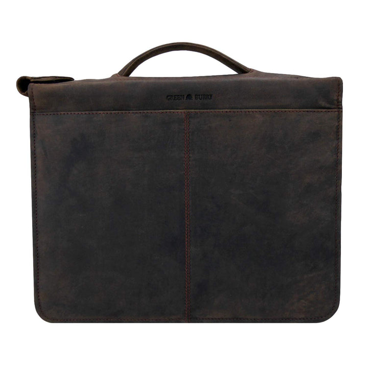 Greenburry Dokumentenmappe Leder - Braun Vintage Revival - Hochwertiges Rindsleder - Schreibmappe Le