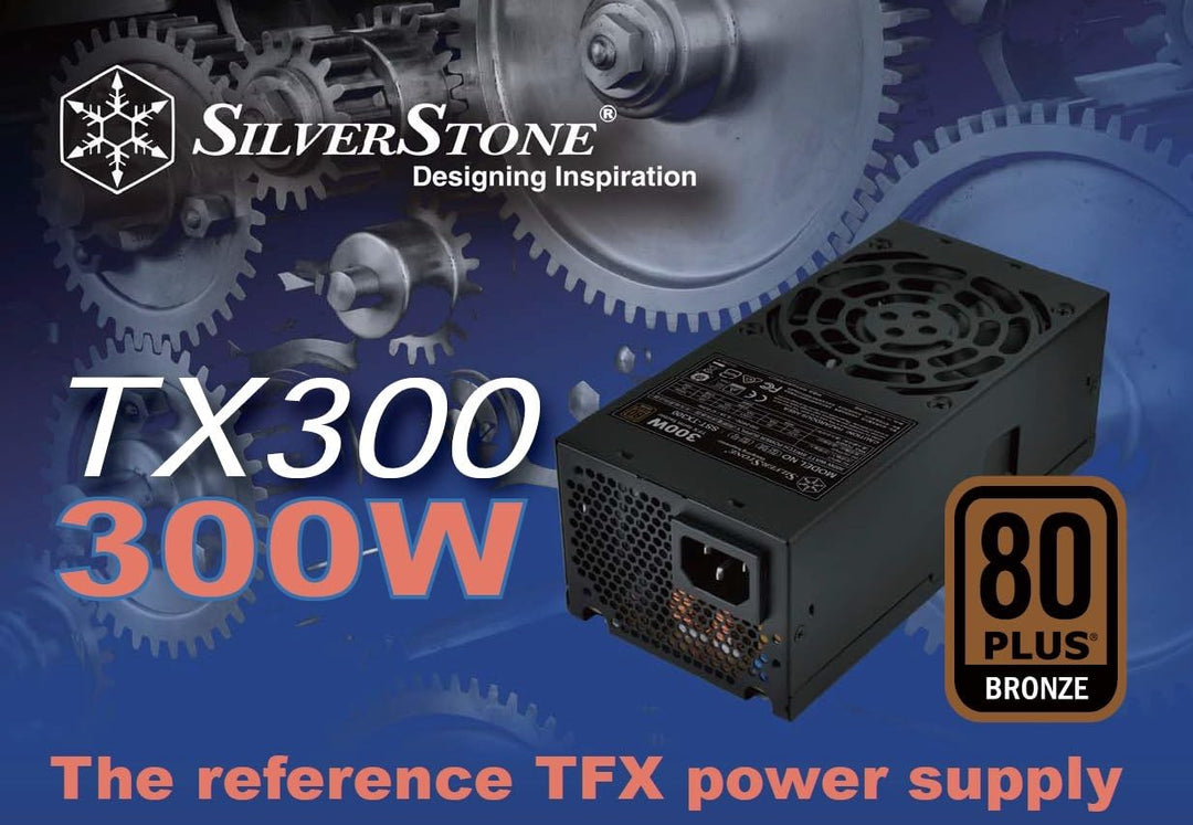 SilverStone SST-TX300 - TFX Serie, 300W 80 Plus Bronze geräuscharmes PC-Netzteil mit 80mm-Lüfter