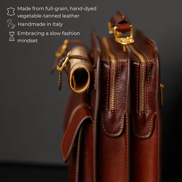 Time Resistance Leder Arbeitstasche – Handgemacht Ledertasche 15 Zoll Laptoptasche Bürotasche Notebo
