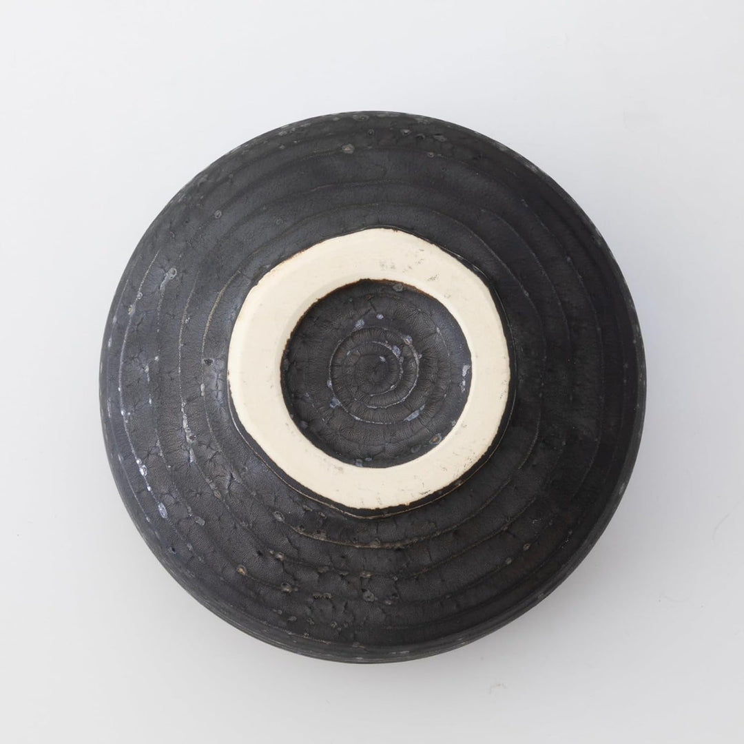 Asayu Japan Kurogane Matcha-Schale - Handgefertigte Gifu-Keramik Chawan Ø 12,1cm × H 7,7cm, 395g - S