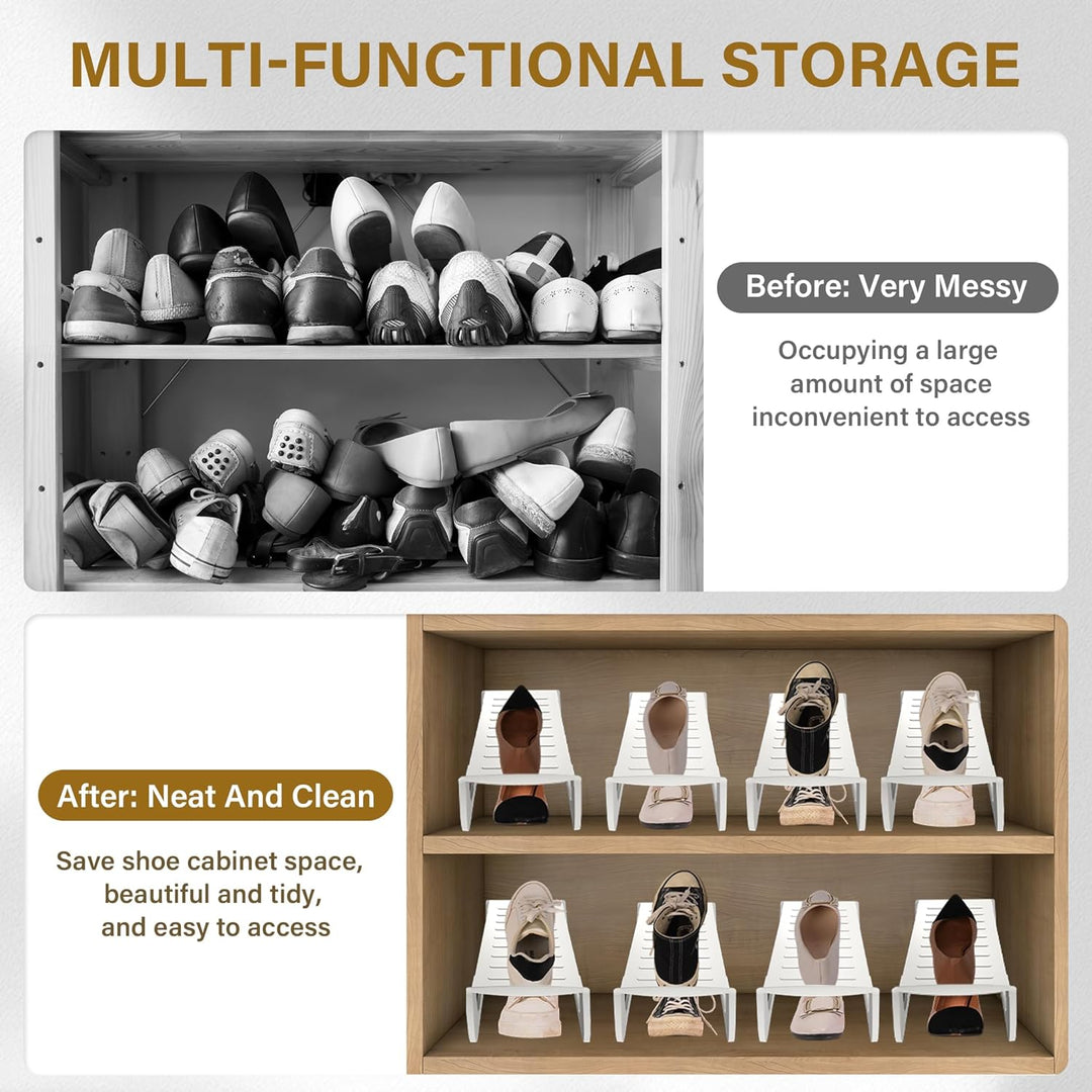 NAIZY Schuhstapler 10 Stück Schuhorganizer PP-Kunststoff Anti Rutsch Schuhregal Doppelschicht Stapel