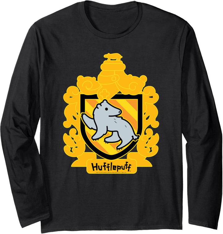 Harry Potter Chibi Hufflepuff Crest Langarmshirt