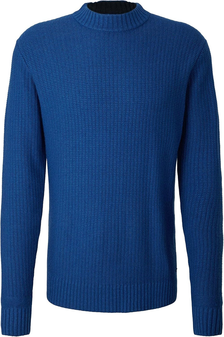 TOM TAILOR Herren Strickpullover mit Wolle M 11284 - Night Sky Blue Melange, M 11284 - Night Sky Blu
