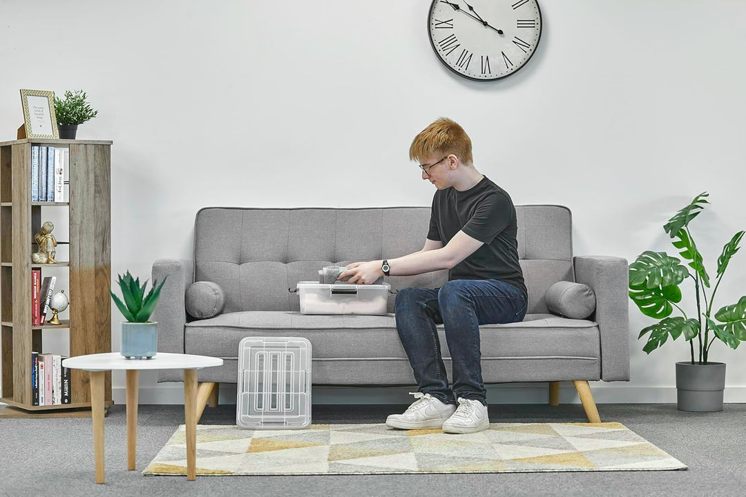 Iris Ohyama Luftdichte Kunststoff-Aufbewahrungsboxen mit Deckel, 10L, 4er-Set, Transparent, Hermetis