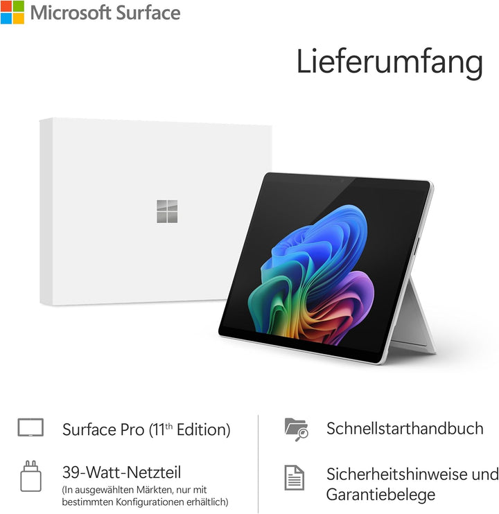 Microsoft Surface Pro | Copilot+ PC | 13” OLED Touchscreen | Snapdragon® X Elite (12 Kerne) | 16GB R
