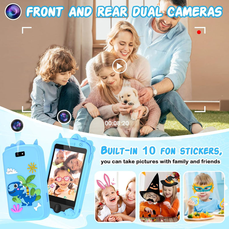Mingfuxin Kinder Handy, Pretend Smartphone für Kinder Mädchen Jungen, 2,8 Zoll Touchscreen Telefon U