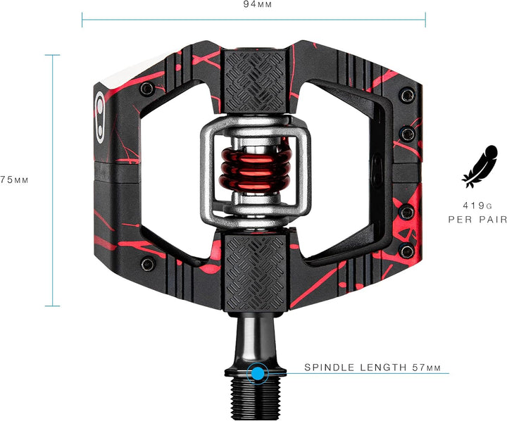 Crankbrothers Mallet E Mountainbike Pedale - Splatter Collection - MTB Enduro optimierte Plattform -