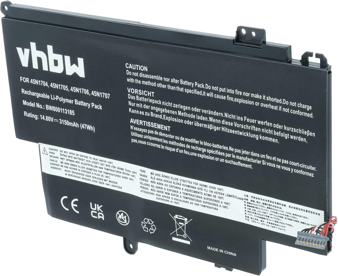 vhbw Akku kompatibel mit Lenovo ThinkPad Yoga 12 (20DK-002WAU) Notebook (3150mAh, 14,8V, Li-Polymer)