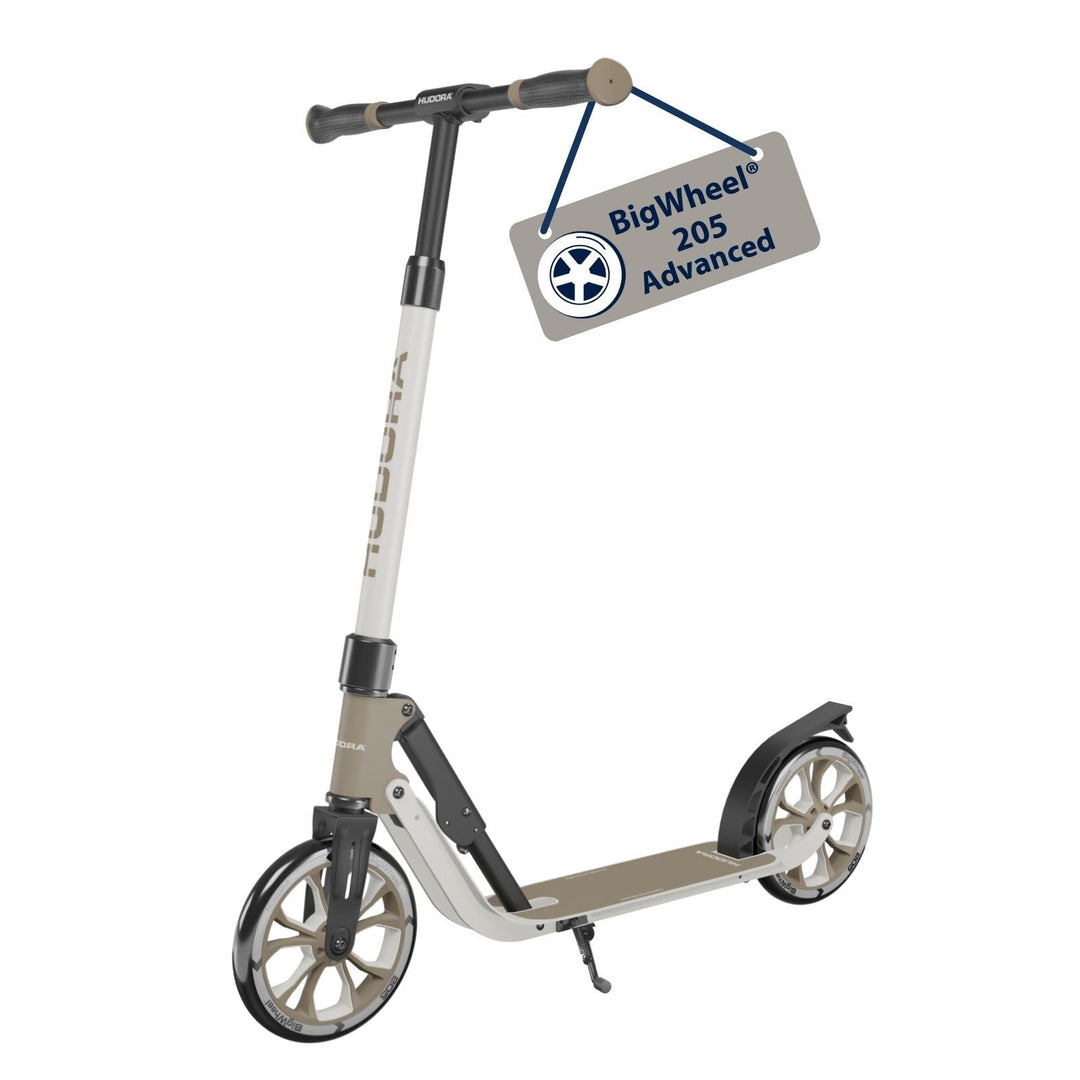 HUDORA BigWheel® 205 Advanced Scooter - Komfortabler Aluminium-Roller für bis zu 100kg - Höhenverste