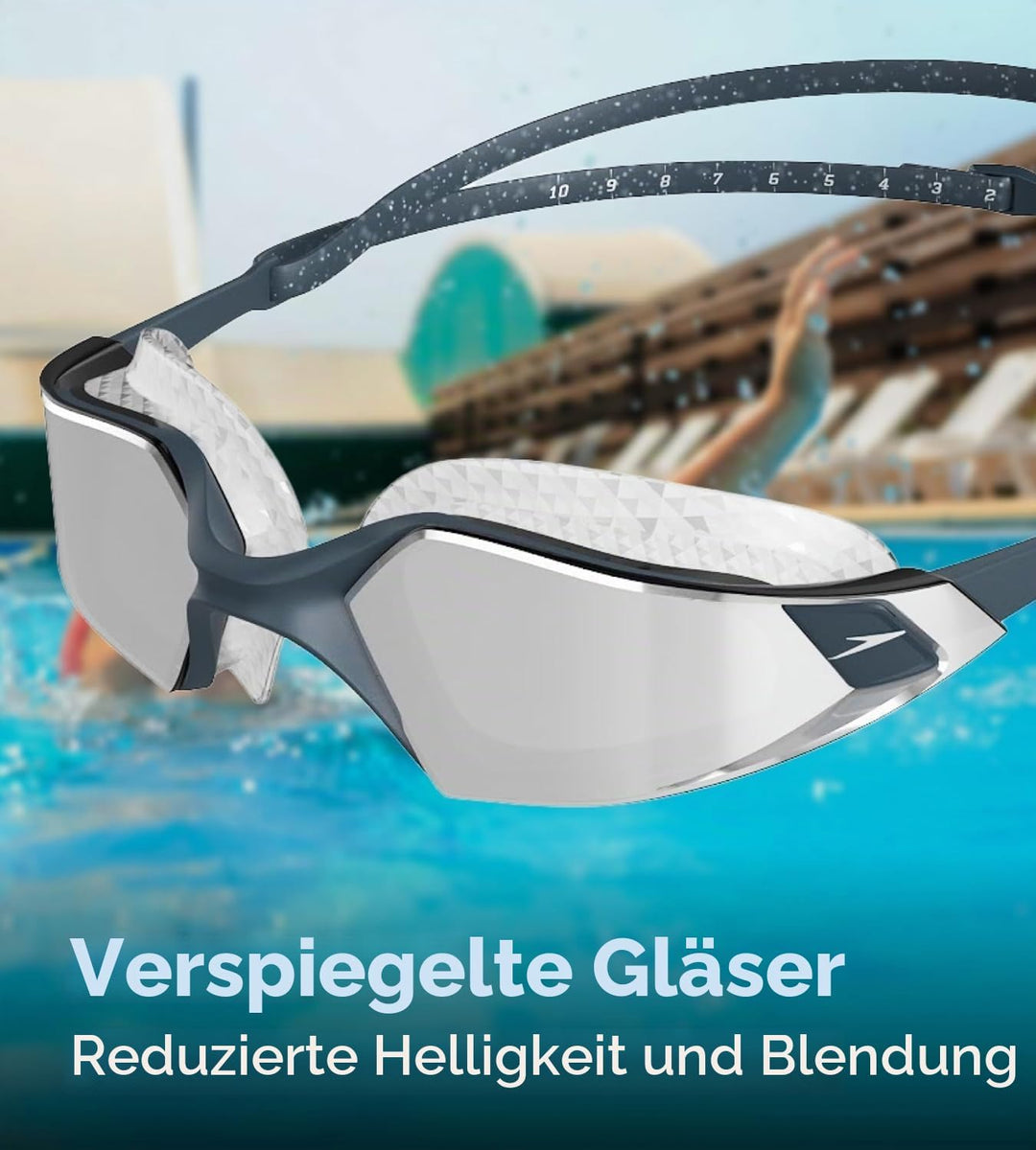 Speedo Unisex Erwachsene Aquapulse Pro Mirror Schwimmbrille Einheitsgrösse Oxid Grey/Silver/Chrome,