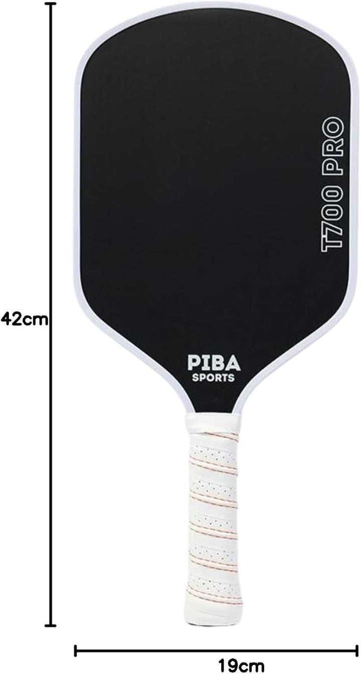 PRO Pickleball Schläger – T700 Carbon, 16mm Honeycomb, Angeraute Oberfläche für Top Spin, Verlängert