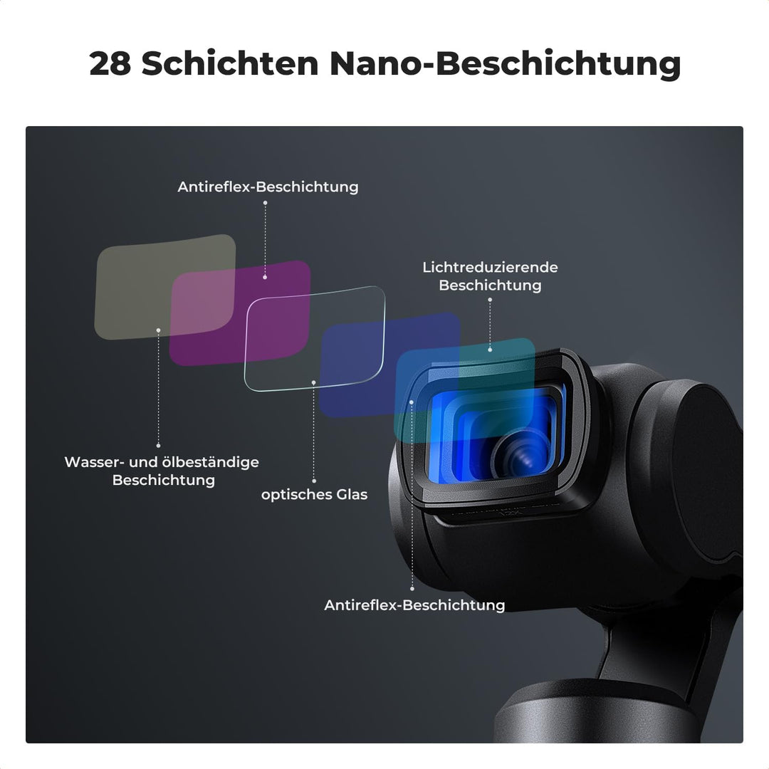 K&F Concept 1.2X Anamorphotisches Filter, kompatibel mit DJI Osmo Pocket 3, Blue Streak Effekt Wides