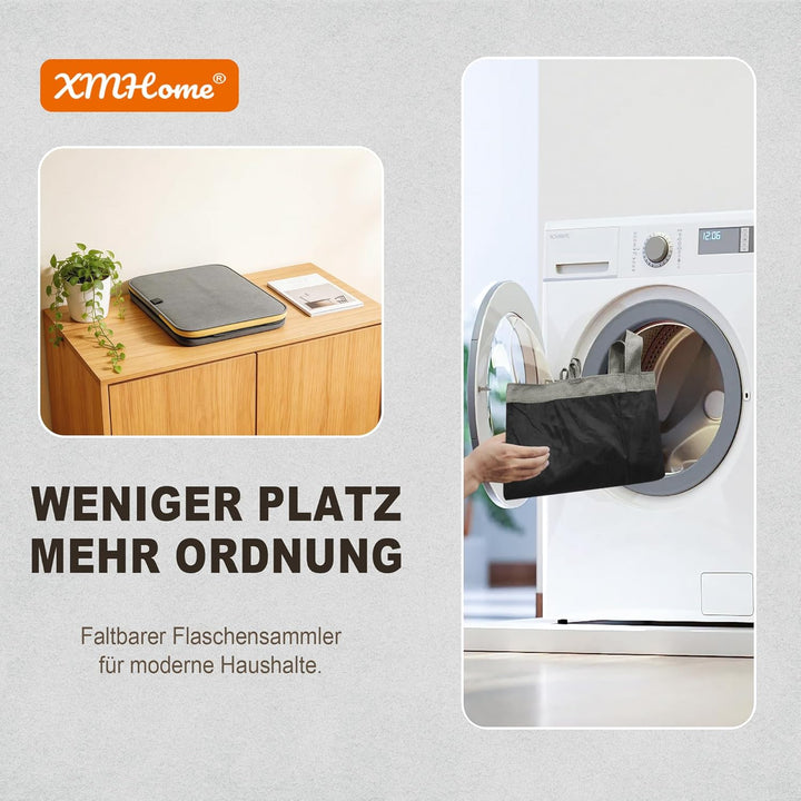 pfandflaschen sammelbehälter 160L Pfandflaschen Sammler mit 2 Fächern Leergut Sammelbehälter mit sta