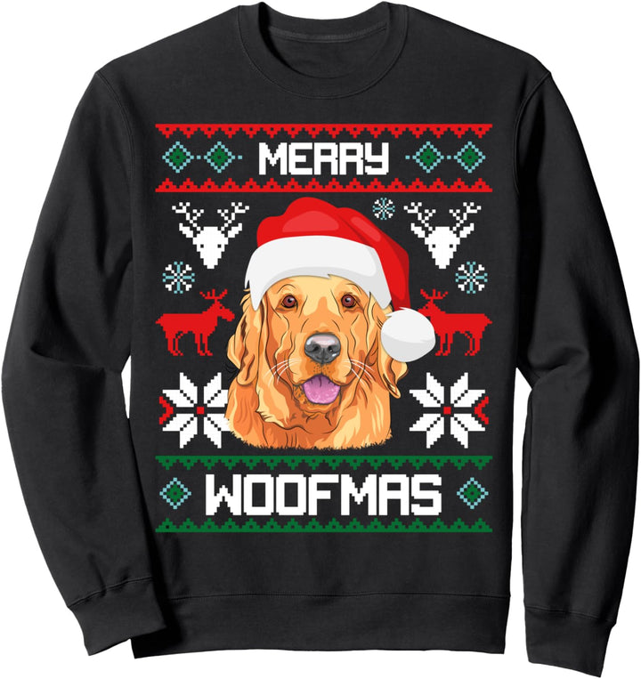 Golden Retriever Merry Woofmas Hund Weihnachten Xmas X-Mas Sweatshirt