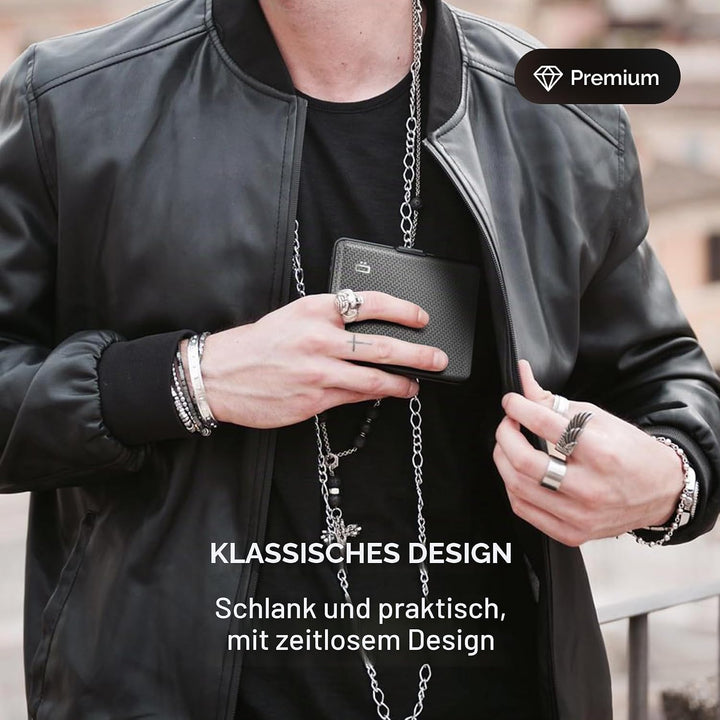 ÖGON Smart Wallets - Aluminium Geldbörse Big Stockholm - RFID Blockierung Kartenetui - Bis zu 10 Kar