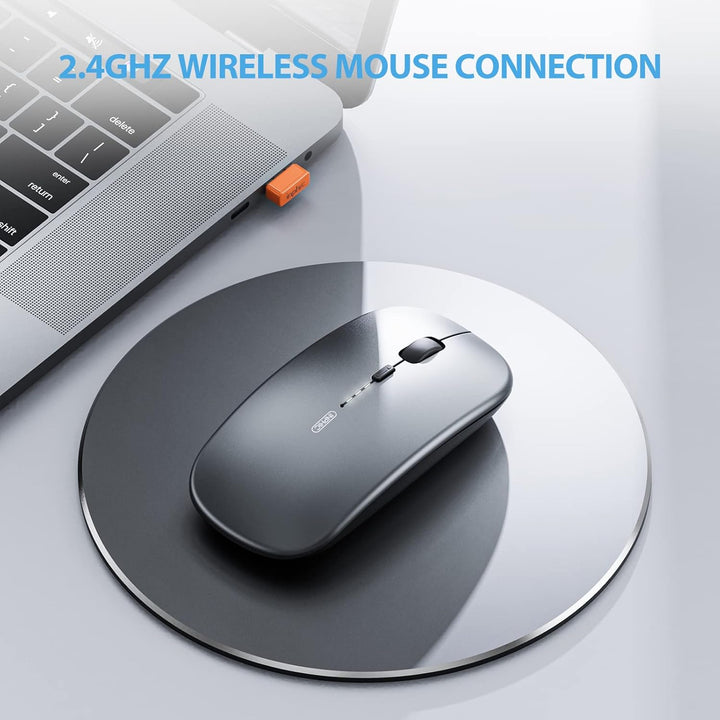 inphic Maus Kabellose wiederaufladbar, Ultra Slim 2.4G Leise Funkmaus Optische Computermaus 1600 DPI