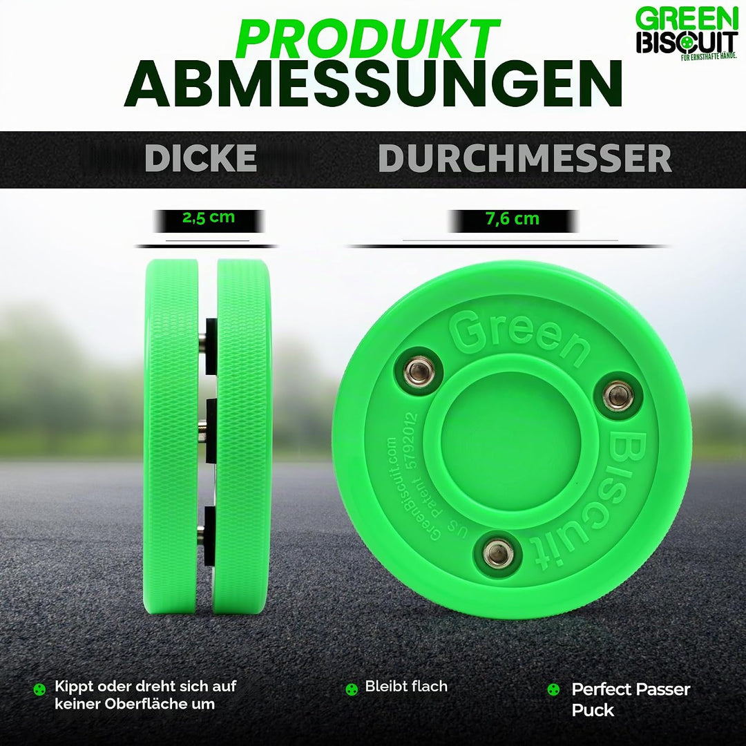 Green Biscuit Original Passing/Handling Training Puck Passing Pack of 1, Passing Pack of 1