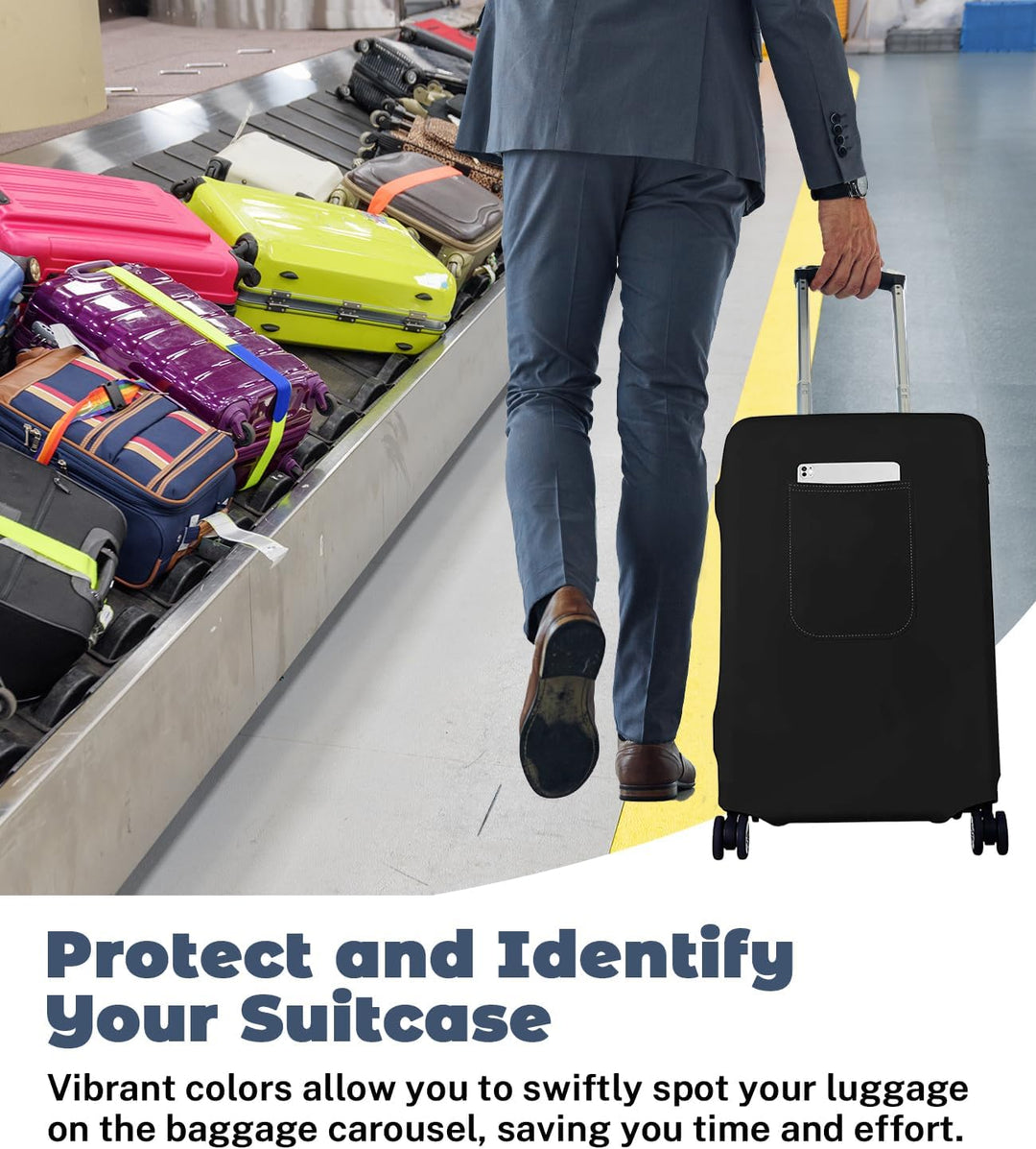 Morbuy Elastisch Kofferschutzhülle, Gross Kofferhülle Schwarz mit Reissverschluss, Suitcase Luggage