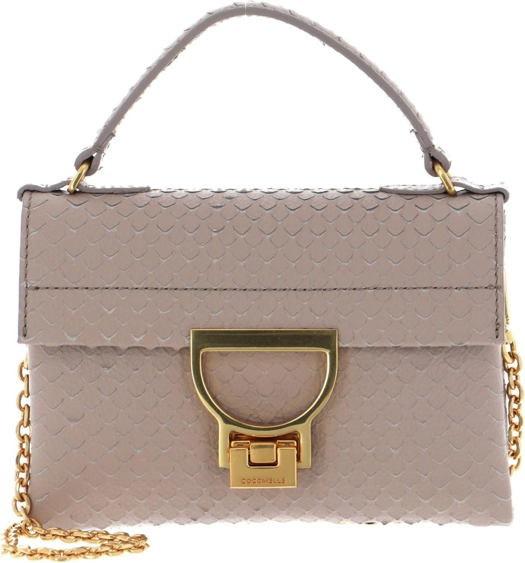 Coccinelle Mignon Python Lulula Top Handle Mini Bag Powder Pink