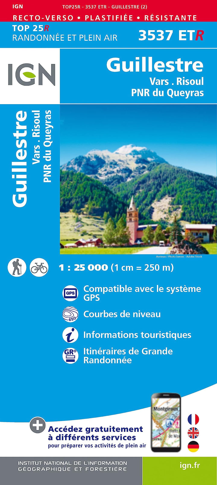Guillestre / Vars Risoul / PNR du Queyras (3537ETR) (TOP 25R), Karte