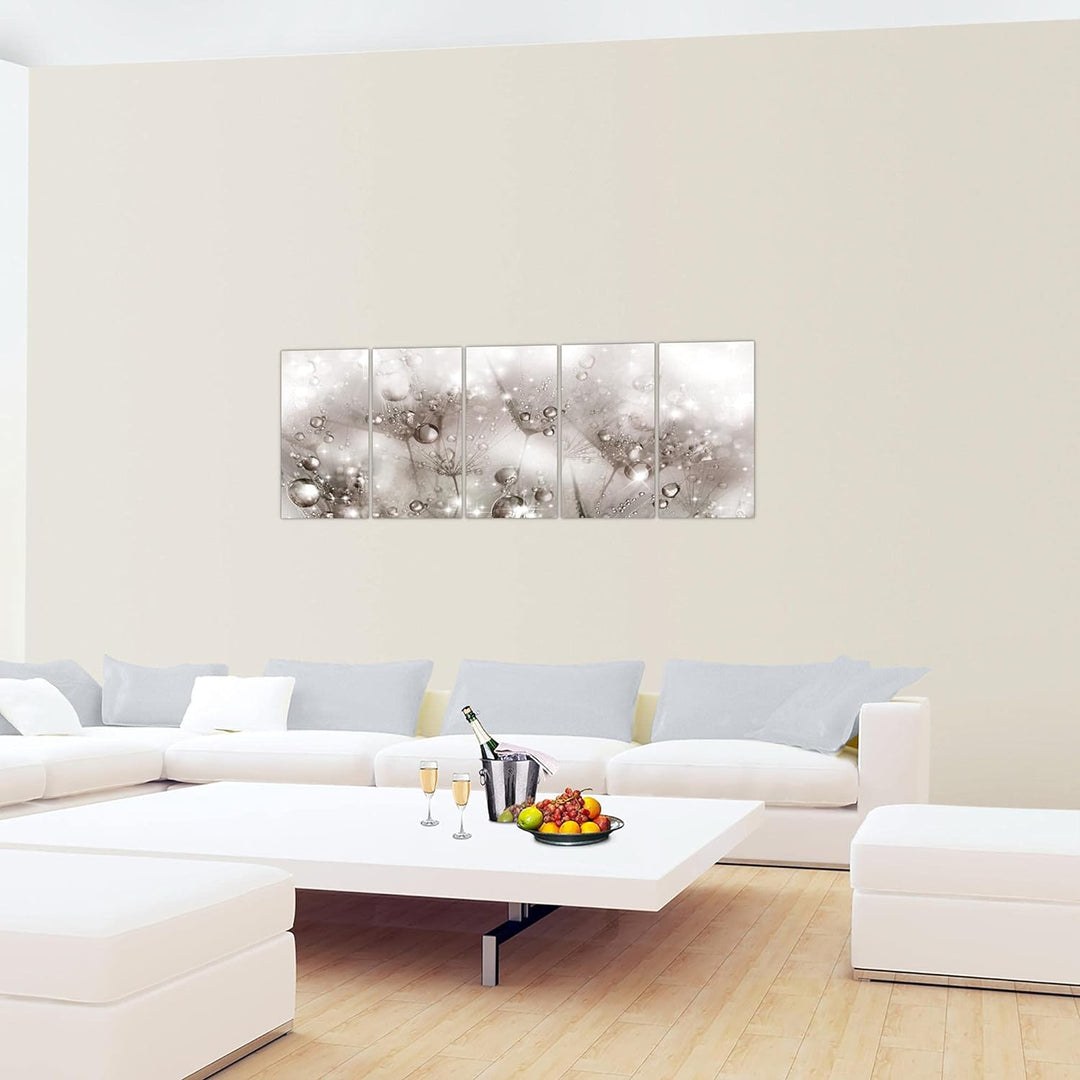 Runa Art Bild Pusteblume Wandbilder auf Vlies Leinwand 5 Teilig Wanddekoration Wohnzimmer Schlafzimm