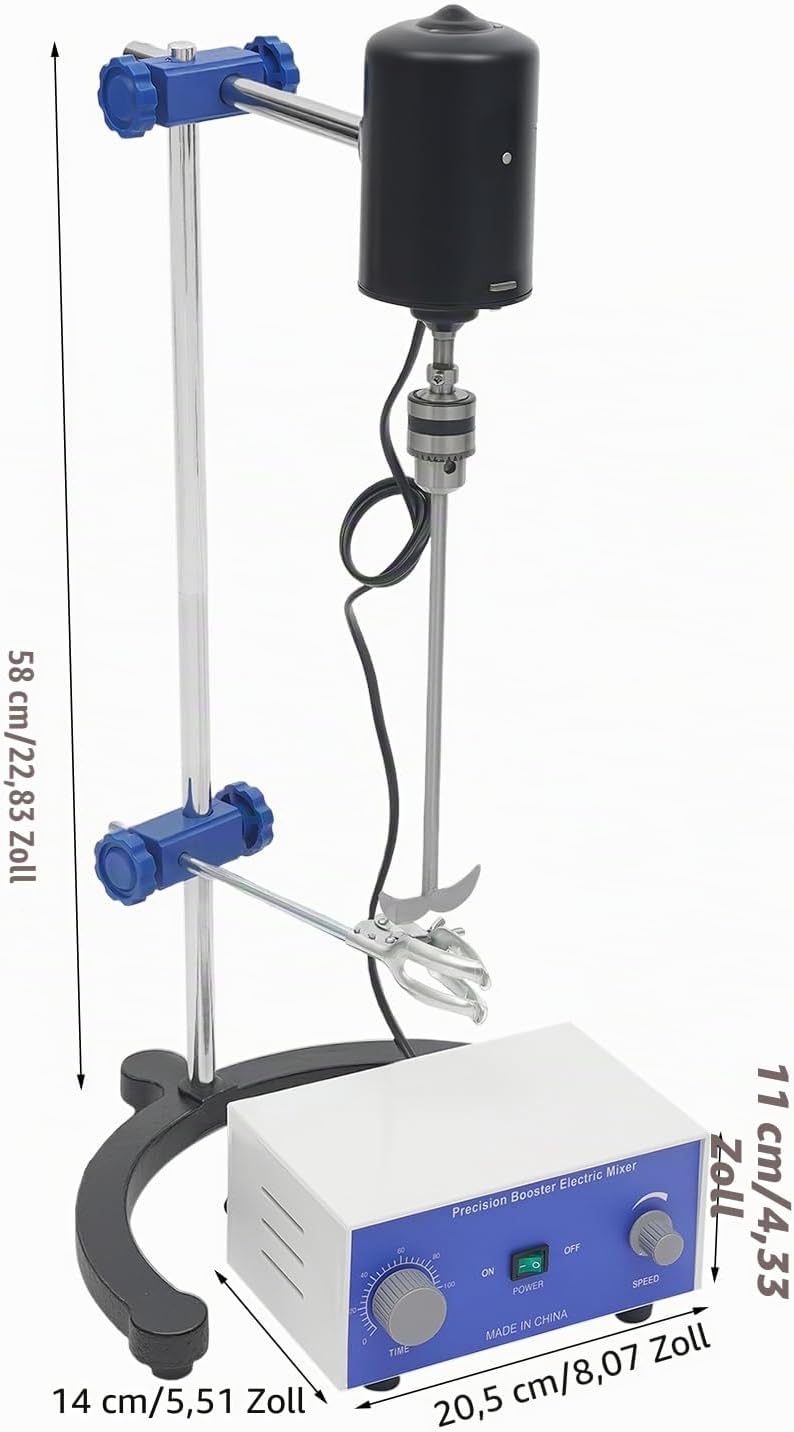 200W Elektrischer Labor-Rührer Trommelrührer Rührer Mixer Rührwerk Stabmixer mit einstellbarer Gesch