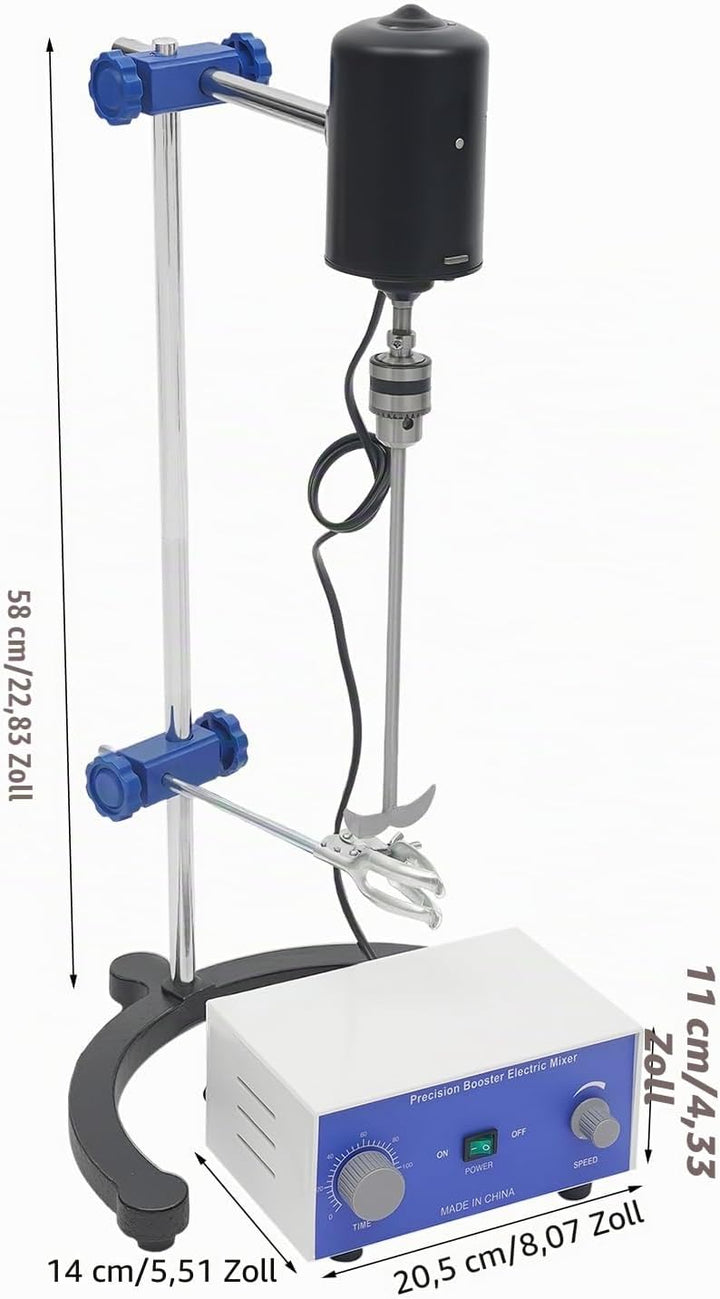200W Elektrischer Labor-Rührer Trommelrührer Rührer Mixer Rührwerk Stabmixer mit einstellbarer Gesch